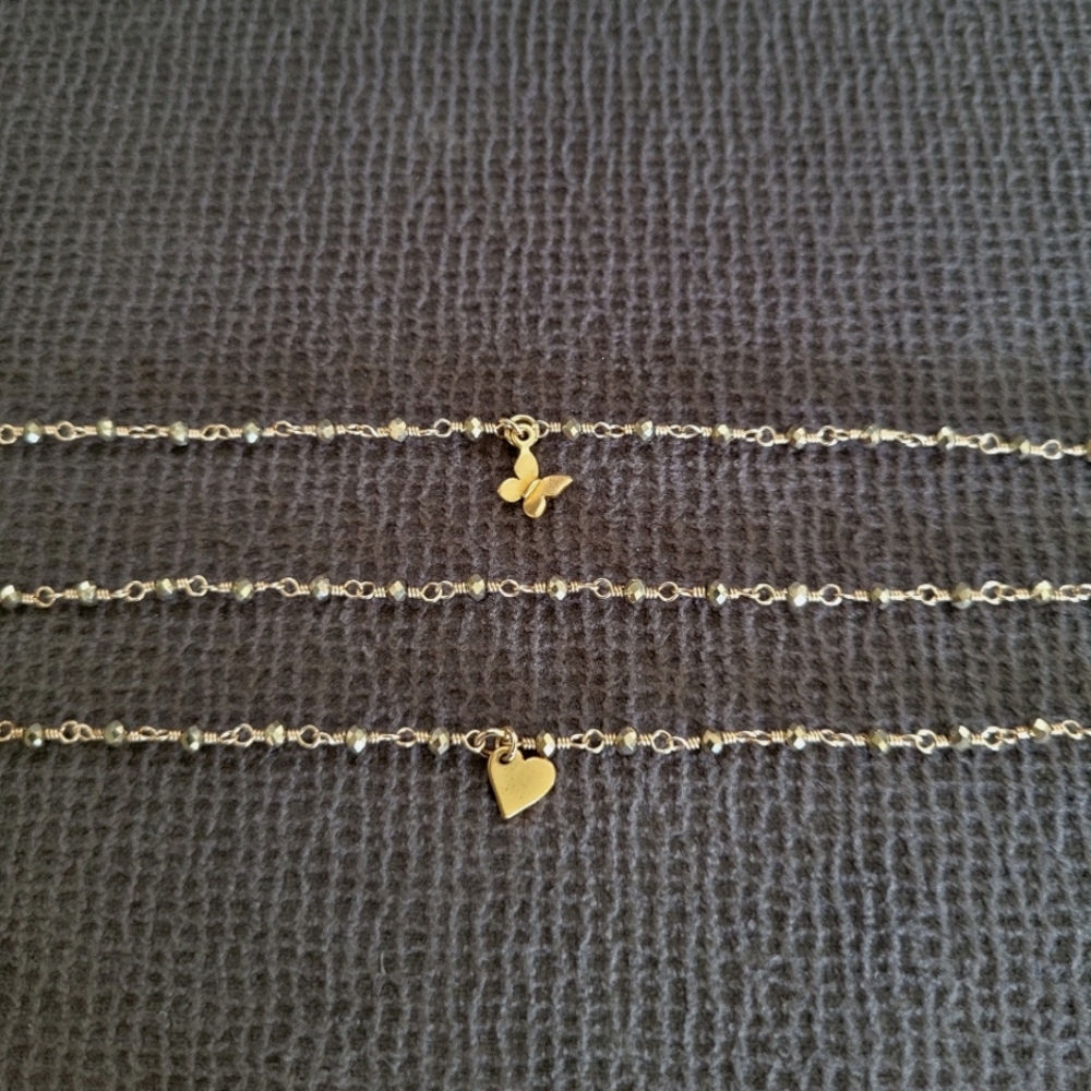 ✨️HP✨️ Dainty Gold💛 Pyrite Bracelet Trio3️⃣ - NWOT - Picture 11 of 15